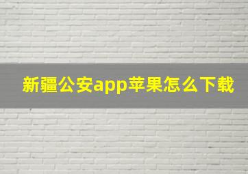 新疆公安app苹果怎么下载