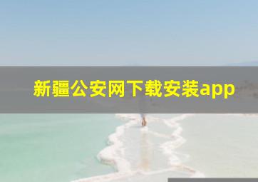 新疆公安网下载安装app