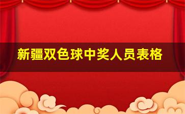 新疆双色球中奖人员表格