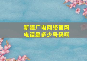 新疆广电网络官网电话是多少号码啊