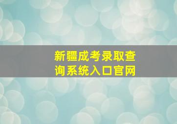 新疆成考录取查询系统入口官网