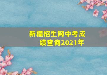 新疆招生网中考成绩查询2021年