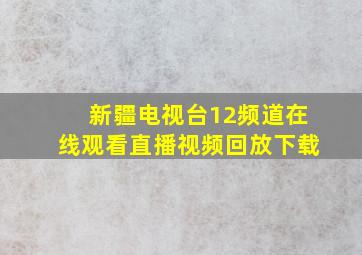 新疆电视台12频道在线观看直播视频回放下载