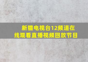 新疆电视台12频道在线观看直播视频回放节目