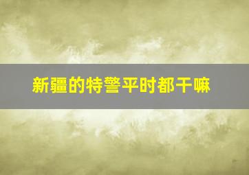 新疆的特警平时都干嘛