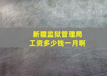 新疆监狱管理局工资多少钱一月啊