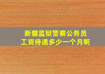 新疆监狱警察公务员工资待遇多少一个月啊