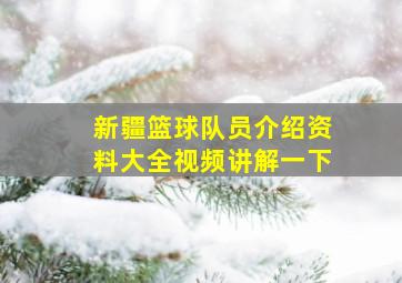 新疆篮球队员介绍资料大全视频讲解一下