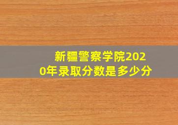 新疆警察学院2020年录取分数是多少分