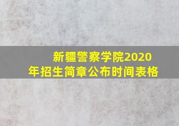 新疆警察学院2020年招生简章公布时间表格