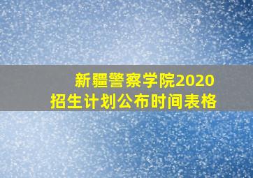 新疆警察学院2020招生计划公布时间表格