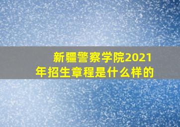 新疆警察学院2021年招生章程是什么样的