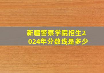 新疆警察学院招生2024年分数线是多少