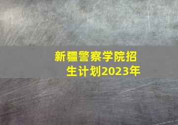 新疆警察学院招生计划2023年