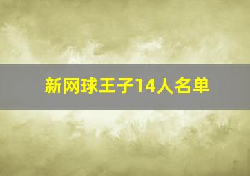 新网球王子14人名单