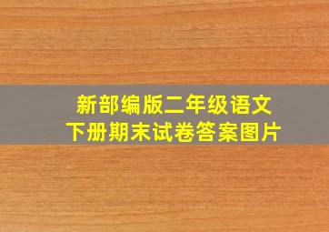 新部编版二年级语文下册期末试卷答案图片