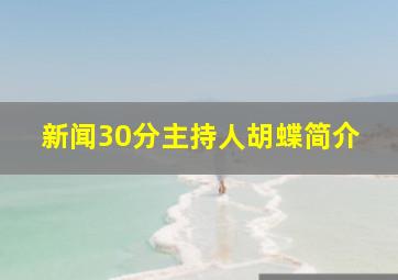 新闻30分主持人胡蝶简介