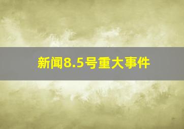 新闻8.5号重大事件