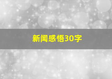 新闻感悟30字