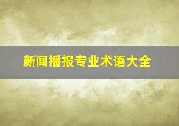 新闻播报专业术语大全