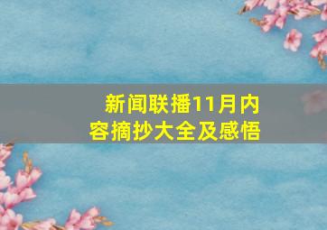 新闻联播11月内容摘抄大全及感悟