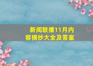 新闻联播11月内容摘抄大全及答案