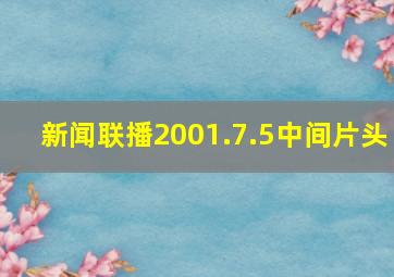 新闻联播2001.7.5中间片头