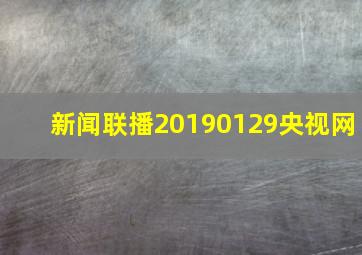 新闻联播20190129央视网