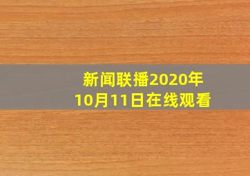 新闻联播2020年10月11日在线观看