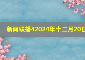 新闻联播42024年十二月20日