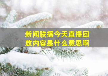 新闻联播今天直播回放内容是什么意思啊