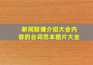 新闻联播介绍大会内容的台词范本图片大全