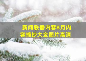 新闻联播内容8月内容摘抄大全图片高清