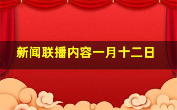 新闻联播内容一月十二日