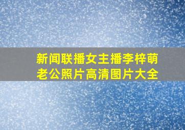 新闻联播女主播李梓萌老公照片高清图片大全