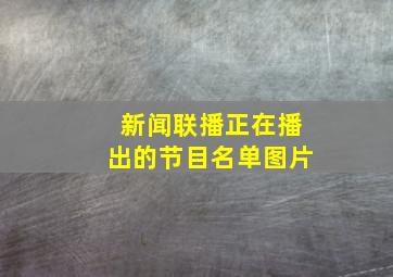 新闻联播正在播出的节目名单图片