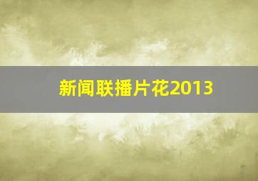 新闻联播片花2013