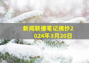 新闻联播笔记摘抄2024年3月20日