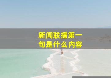 新闻联播第一句是什么内容