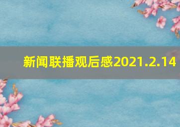 新闻联播观后感2021.2.14