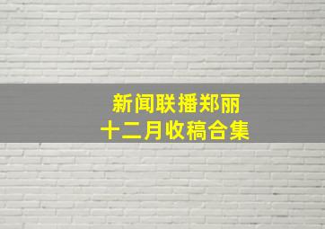 新闻联播郑丽十二月收稿合集