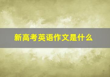 新高考英语作文是什么