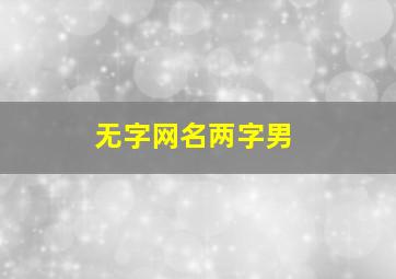 无字网名两字男