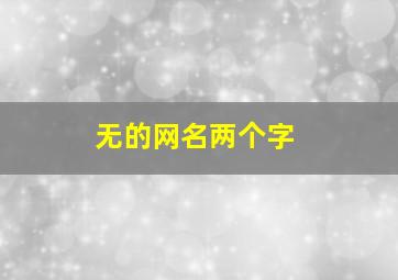 无的网名两个字