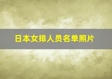 日本女排人员名单照片