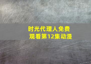 时光代理人免费观看第12集动漫