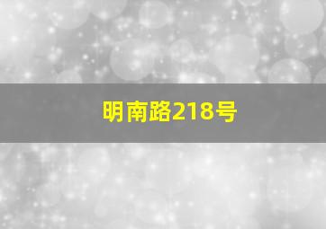 明南路218号