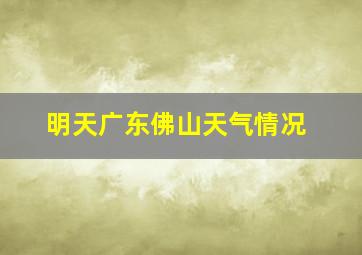 明天广东佛山天气情况