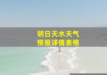 明日天水天气预报详情表格