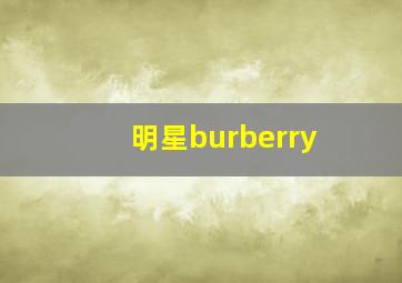 明星burberry